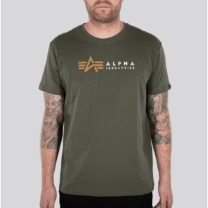 Pánske tričko Alpha Industries Label olivové Veľkosť: XL, Pohlavie: pánske vyobraziť