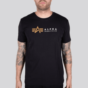 Pánske tričko Alpha Industries Label čierne Veľkosť: XL, Pohlavie: pánske vyobraziť