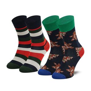 Súprava 2 párov vysokých ponožiek unisex HAPPY SOCKS vyobraziť