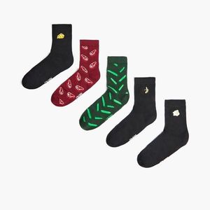 Cropp - Súprava 5 párov ponožiek s potlačou - Čierna vyobraziť