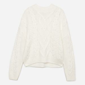 Cropp - Oversize sveter s ozdobným vzorom - Krémová vyobraziť