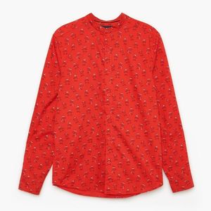Cropp - Košeľa s celoplošnou vianočnou potlačou - Červená vyobraziť
