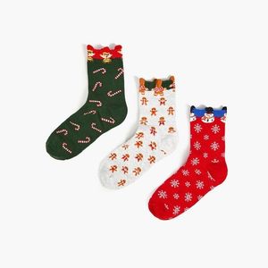 Cropp - Súprava 3 párov vianočných ponožiek - Viacfarebná vyobraziť
