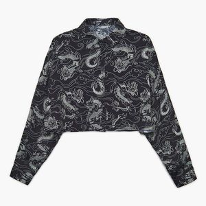 Cropp - Košeľa s potlačou all over - Čierna vyobraziť