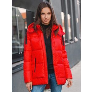 Neobyčajná dámska zimná bunda v červenej farbe O/M1552/4Z vyobraziť