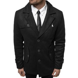 Trendový kabát v čiernej farbe JS/79M3127Z vyobraziť
