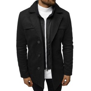 Moderný kabát v čiernej farbe JS/79M3137Z vyobraziť