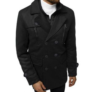 Dvojradový moderný kabát v čiernej farbe JS/79M3143Z vyobraziť