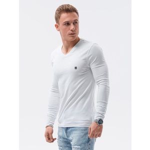 Jedinečné biele tričko s dlhým rukávom L134 vyobraziť