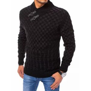 Prešívaný sveter v čiernej farbe vyobraziť