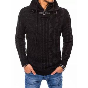 Čierny zaujímavý sveter s nádherným prešívaním vyobraziť