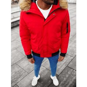 Červená zimná bunda s kapucňou JS/M2019/275 vyobraziť