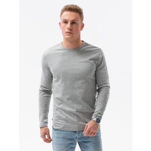 Klasické melírované-šedé tričko s dlhým rukávom L138 vyobraziť