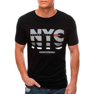 Čierne štýlové tričko s potlačou S1514 vyobraziť