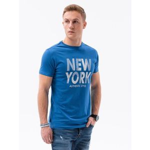 Modré tričko s potlačou New York S1434 V-24B vyobraziť