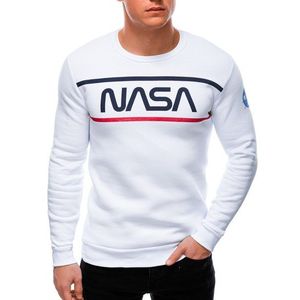 Biela mikina bez kapucne NASA B1399 vyobraziť