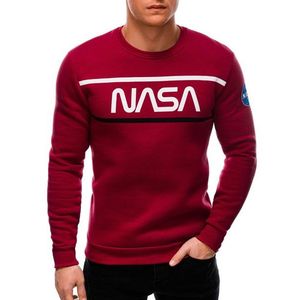 Tmavočervená mikina bez kapucne NASA B1399 vyobraziť