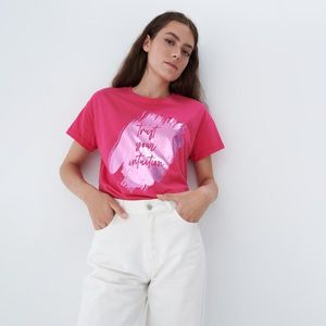 Mohito - Bavlnená košeľa s potlačou - Ružová vyobraziť