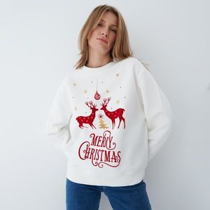 Mohito - Vianočná mikina - Krémová vyobraziť