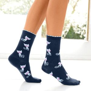 Blancheporte Ponožky s mačičkou, súprava 3 párov modrá 39/42 vyobraziť