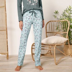 Blancheporte Pyžamové nohavice s potlačou kvetín, bavlna zelenkastá 54 vyobraziť