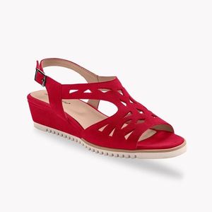 Blancheporte Ažúrové sandále, koža, červené červená 41 vyobraziť