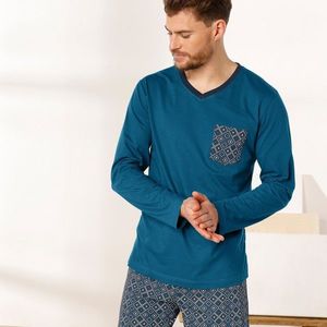 Blancheporte Pyžamové tričko s dlhými rukávmi, modré modrá 137/146 (4XL) vyobraziť