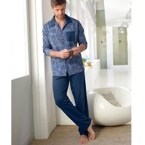 Blancheporte Pyžamo s nohavicami a dlhými rukávmi nám.modrá 137/146 (4XL) vyobraziť