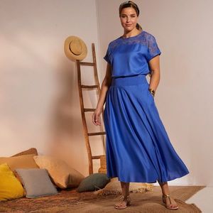 Blancheporte Dlhá vzdušná sukňa modrá 54 vyobraziť