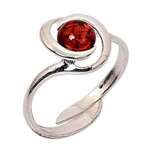 Blancheporte Nastaviteľný strieborný prsteň s jantárovým kamienkom prsteň vyobraziť
