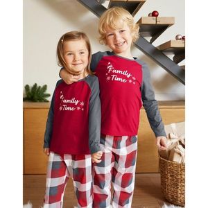 Blancheporte Detské pyžamo s vianočným motívom a dlhými rukávmi sivá/červená 12 rokov vyobraziť