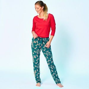 Blancheporte Pyžamové nohavice s japonským vzorom smaragdová 54 vyobraziť