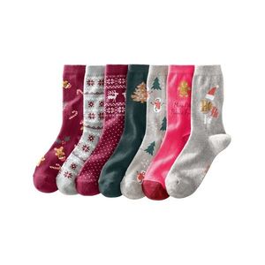 Blancheporte Súprava 7 párov ponožiek s vianočným motívom bordó+sivá+modrá 35/38 vyobraziť