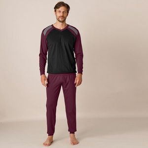 Blancheporte Pyžamo s trojfarebným dizajnom, súprava 2 ks bordó+sivá 137/146 (4XL) vyobraziť