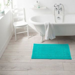 Blancheporte Kúpeľňová predložka, grécky vzor smaragdová 60x60cm vyobraziť
