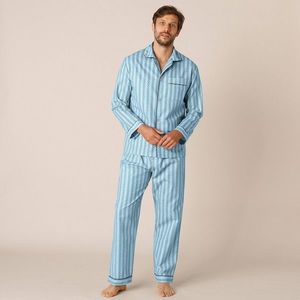 Blancheporte Klasické pyžamo, flanel modrá 127/136 (3XL) vyobraziť