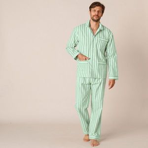 Blancheporte Klasické pyžamo, flanel zelená 137/146 (4XL) vyobraziť