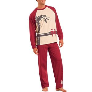 Blancheporte Pánske pyžamo s dlhými nohavicami, dlhé rukávy ražná/bordó 127/136 (3XL) vyobraziť