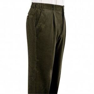 Blancheporte Menčestrové nohavice, pružný pás zelená 56 vyobraziť