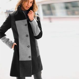 Blancheporte Kabát s patchworkovým efektom sivá 42 vyobraziť