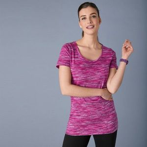 Blancheporte Melírované tričko s krátkymi rukávmi, z bio bavlny, eco-friendly purpurový melír 54 vyobraziť