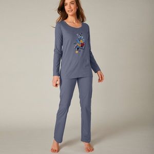 Blancheporte Pyžamo s potlačou kvetín, s dlhými rukávmi bridlicová 54 vyobraziť