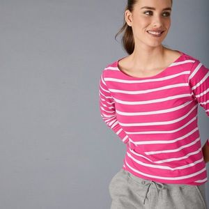 Blancheporte Pruhované tričko z bio bavlny, eco-friendly ružová/biela 54 vyobraziť