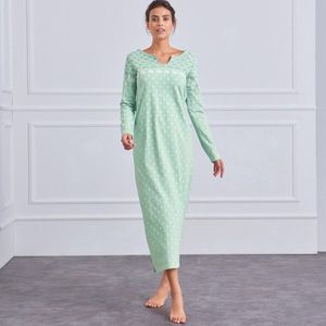 Blancheporte Dlhá nočná košeľa s dlhými rukávmi morská zelená 52 vyobraziť