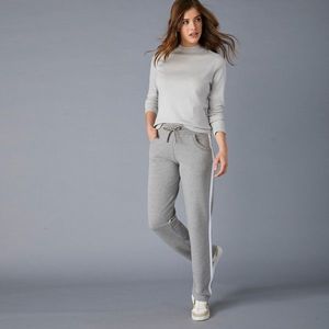 Blancheporte Športové dvojfarebné nohavice sivý melír/biela 54 vyobraziť