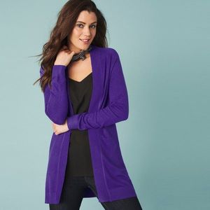 Blancheporte Dlhý sveter bez zapínania fialová 50 vyobraziť