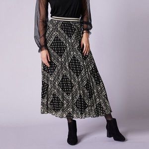 Blancheporte Dlhá plisovaná sukňa s potlačou čierna/ražná 46 vyobraziť