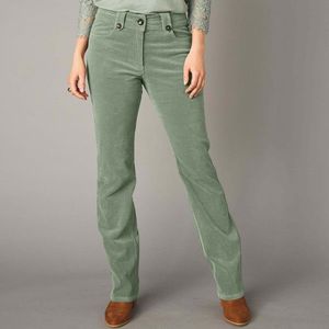 Blancheporte Rovné menčestrové nohavice zelená 40 vyobraziť