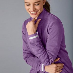 Blancheporte Meltonová bunda na zips so stojačikom fialová 54 vyobraziť