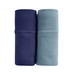 Blancheporte Súprava 2 nohavičiek maxi z bavlny nám.modrá+sivý melír 54/56 vyobraziť